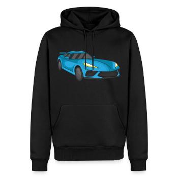 Sportwagen rennen - Männer Premium Bio Hoodie - Schwarz - Vorne - Nico (187cm)