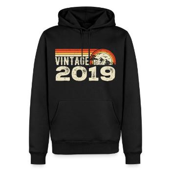 Jahrgang 2019 Retro 2019 Geburtstagsgeschenk 2019 - Männer Premium Bio Hoodie - Schwarz - Vorne - Nico (187cm)
