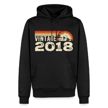 Jahrgang 2018 Retro 2018 Geburtstagsgeschenk 2018 - Männer Premium Bio Hoodie - Schwarz - Vorne - Nico (187cm)