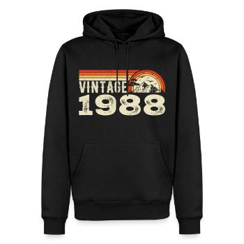 Jahrgang 1988 Retro 1988 Geburtstagsgeschenk 1988 - Männer Premium Bio Hoodie - Schwarz - Vorne - Nico (187cm)