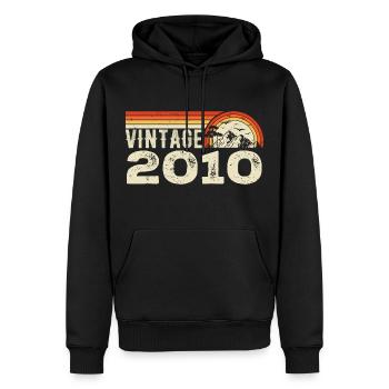 Vintage 2010 Cadeau Anniversaire 2010 Rétro 2010 - Sweat à capuche Premium bio Homme - noir - Devant - Nico (187cm)
