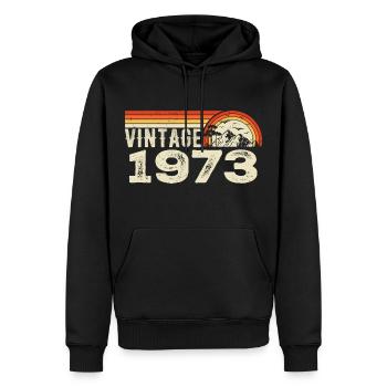 Vintage 1973 Cadeau Anniversaire 1973 Rétro 1973 - Sweat à capuche Premium bio Homme - noir - Devant - Nico (187cm)