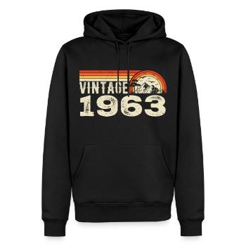 Vintage 1963 Geburtstagsgeschenk 1963 Retro 1963 - Männer Premium Bio Hoodie - Schwarz - Vorne - Nico (187cm)