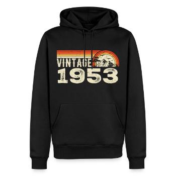 Vintage 1953 Retro 1953 Geburtstagsgeschenk - Männer Premium Bio Hoodie - Schwarz - Vorne - Nico (187cm)