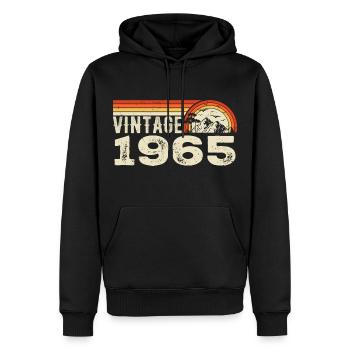 Vintage 1965 Cadeau Anniversaire 1965 Rétro 1965 - Sweat à capuche Premium bio Homme - noir - Devant - Nico (187cm)