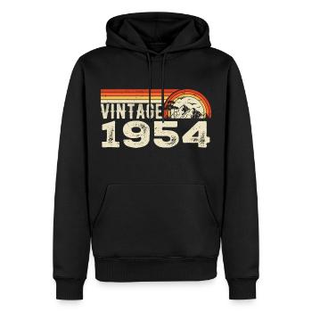 Vintage 1954 Retro 1954 Birthday Gift 1954 - Men’s Premium Organic Hoodie - black - Front - Nico (187cm)