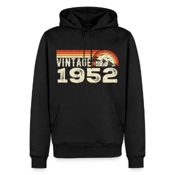 Vintage 1952 Cadeau Anniversaire 1952 Rétro 1952 - Sweat à capuche Premium bio Homme - noir - Devant - Nico (187cm)