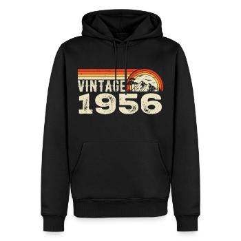 Vintage 1956 Cadeau Anniversaire 1956 Rétro 1956 - Sweat à capuche Premium bio Homme - noir - Devant - Nico (187cm)