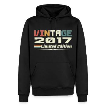 Vintage 2017 Cadeau 2017 Anniversaire 2017 Retro - Sweat à capuche Premium bio Homme - noir - Devant - Nico (187cm)