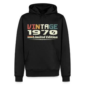 Vintage 1970's Gift 1970's Birthday 1970's Retro - Men’s Premium Organic Hoodie - black - Front - Nico (187cm)