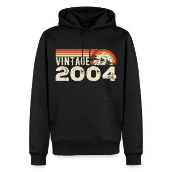 Jahrgang 2004 Retro 2004 Geburtstagsgeschenk 2004 - Männer Premium Bio Hoodie - Schwarz - Vorne - Nico (187cm)