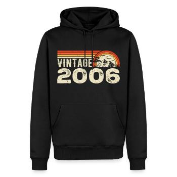 Jahrgang 2006 Retro 2006 Geburtstagsgeschenk 2006 - Männer Premium Bio Hoodie - Schwarz - Vorne - Nico (187cm)