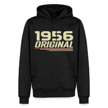 Né en 1956 Vintage 1956 Anniversaire Rétro 1956 - Sweat à capuche Premium bio Homme - noir - Devant - Nico (187cm)
