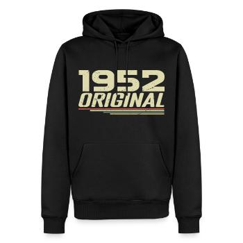 Né en 1952 Vintage 1952 Anniversaire Rétro 1952 - Sweat à capuche Premium bio Homme - noir - Devant - Nico (187cm)