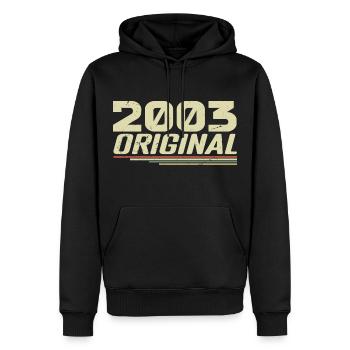 Né en 2003 Vintage 2003 Anniversaire Rétro 2003 - Sweat à capuche Premium bio Homme - noir - Devant - Nico (187cm)
