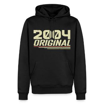 Born in 2004 Vintage 2004 Retro Birthday 2004 - Men’s Premium Organic Hoodie - black - Front - Nico (187cm)