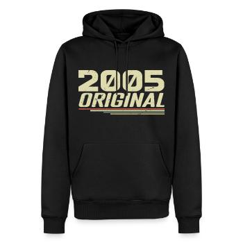 Né en 2005 Vintage 2005 Anniversaire Rétro 2005 - Sweat à capuche Premium bio Homme - noir - Devant - Nico (187cm)