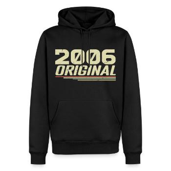 Né en 2006 Vintage 2006 Anniversaire Rétro 2006 - Sweat à capuche Premium bio Homme - noir - Devant - Nico (187cm)