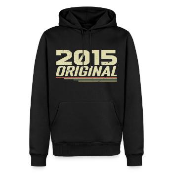 Born in 2015 Vintage 2015 Retro Anniversary 2015 - Men’s Premium Organic Hoodie - black - Front - Nico (187cm)