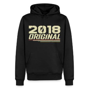 Né en 2018 Vintage 2018 Anniversaire Rétro 2018 - Sweat à capuche Premium bio Homme - noir - Devant - Nico (187cm)