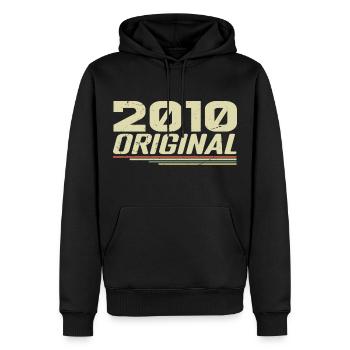 Né en 2010 Vintage 2010 Anniversaire Rétro 2010 - Sweat à capuche Premium bio Homme - noir - Devant - Nico (187cm)