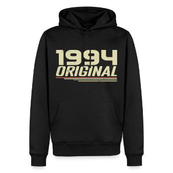 Né en 1994 Vintage 1994 Anniversaire Rétro 1994 - Sweat à capuche Premium bio Homme - noir - Devant - Nico (187cm)