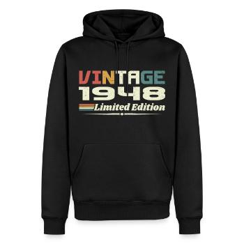 Jahrgang 1948 Geschenk 1948 Geburtstag 1948 Retro - Männer Premium Bio Hoodie - Schwarz - Vorne - Nico (187cm)