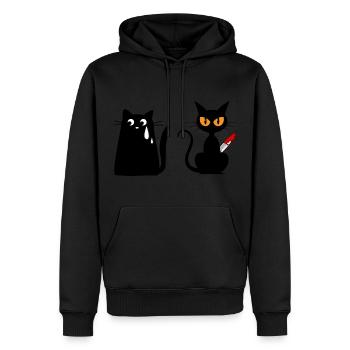 The Mean Cat - Men’s Premium Organic Hoodie - black - Front - Nico (187cm)