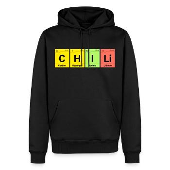 Chili chemistry elements - Men’s Premium Organic Hoodie - black - Front - Nico (187cm)