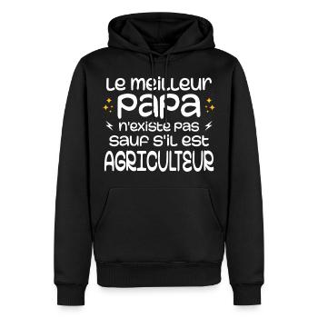 Den besten Vater gibt es nur, wenn er ein Bauer ist - Männer Premium Bio Hoodie - Schwarz - Vorne - Nico (187cm)