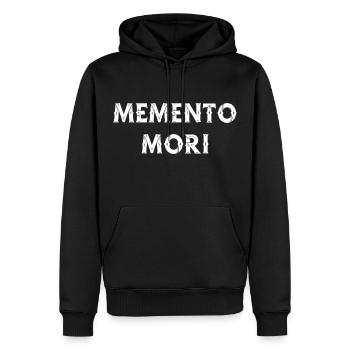 Memento Mori - Sweat à capuche Premium bio Homme - noir - Devant - Nico (187cm)