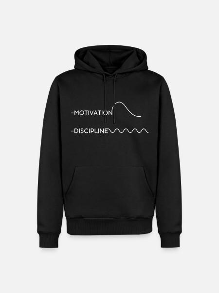 motivation vs discipline - Sweat à capuche Premium bio Homme - noir