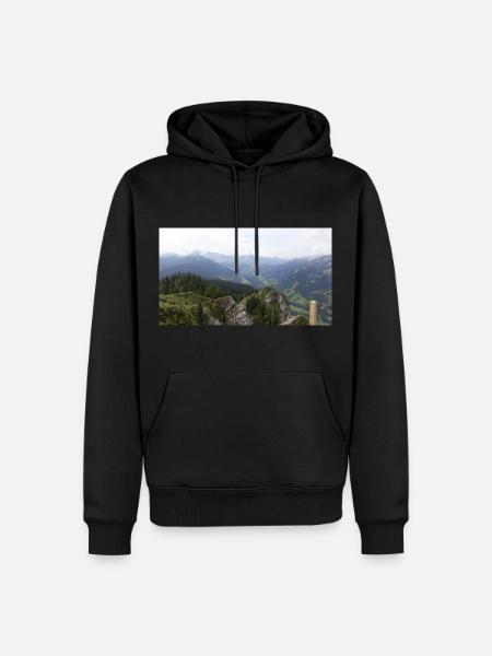 Alpenpanorama - Männer Premium Bio Hoodie - Schwarz