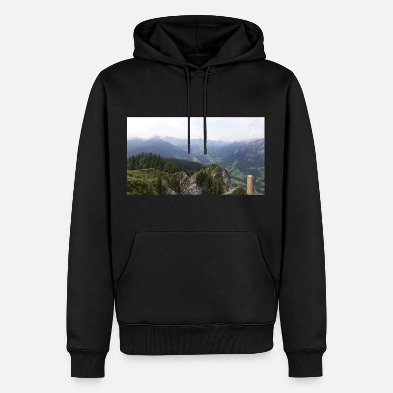 Alpenpanorama - Männer Premium Bio Hoodie - Schwarz