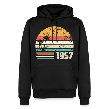 1957 Geburtstagsgeschenk - Made in 1957 Retro 1957 - Männer Premium Bio Hoodie - Schwarz - Vorne - Nico (187cm)