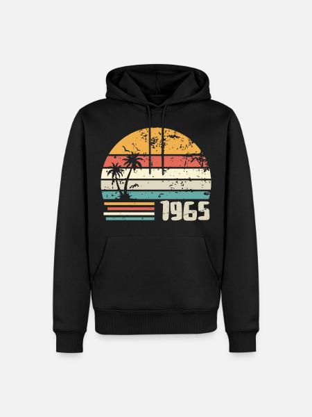 1965 Birthday Gift - Made in 1965 Retro 1965 - Men’s Premium Organic Hoodie - black