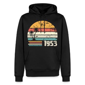 1953 Geburtstagsgeschenk - Made in 1953 Retro 1953 - Männer Premium Bio Hoodie - Schwarz - Vorne - Nico (187cm)