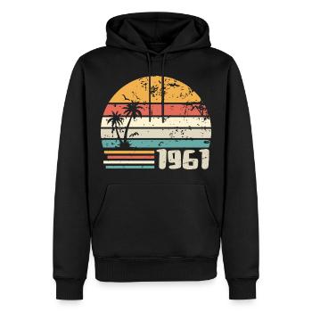 1961 Geburtstagsgeschenk - Made in 1961 Retro 1961 - Männer Premium Bio Hoodie - Schwarz - Vorne - Nico (187cm)