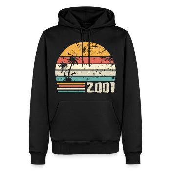 2001 Geburtstagsgeschenk - Made in 2001 Retro 2001 - Männer Premium Bio Hoodie - Schwarz - Vorne - Nico (187cm)