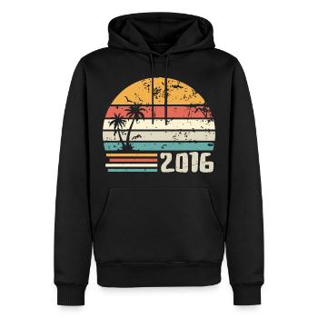 2016 Jubiläumsgeschenk - Made in 2016 Retro 2016 - Männer Premium Bio Hoodie - Schwarz - Vorne - Nico (187cm)