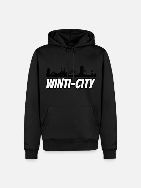 Winti Skyline - White - Männer Premium Bio Hoodie - Schwarz