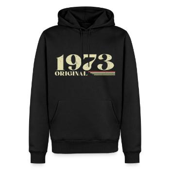 Original 1973 Jahrgang 1973 Geburtstag 1973 Retro - Männer Premium Bio Hoodie - Schwarz - Vorne - Nico (187cm)