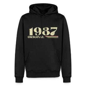 Original 1987 Vintage 1987 anniversaire 1987 rétro - Sweat à capuche Premium bio Homme - noir - Devant - Nico (187cm)