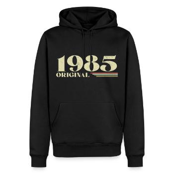 Original 1985 Vintage 1985 Birthday 1985 Retro - Men’s Premium Organic Hoodie - black - Front - Nico (187cm)