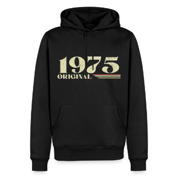 Original 1975 Vintage 1975 anniversaire 1975 rétro - Sweat à capuche Premium bio Homme - noir - Devant - Nico (187cm)