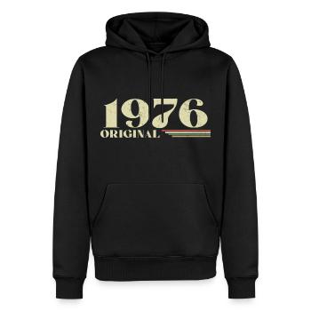 Original 1976 Jahrgang 1976 Geburtstag 1976 Retro - Männer Premium Bio Hoodie - Schwarz - Vorne - Nico (187cm)