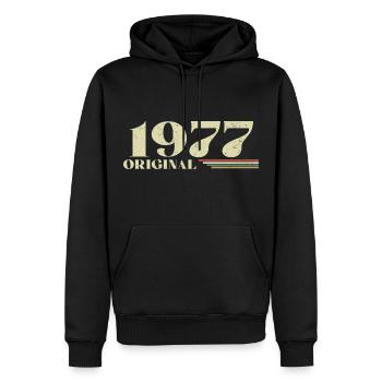Original 1977 Vintage 1977 anniversaire 1977 rétro - Sweat à capuche Premium bio Homme - noir - Devant - Nico (187cm)