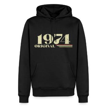 Original 1974 Vintage 1974 anniversaire 1974 rétro - Sweat à capuche Premium bio Homme - noir - Devant - Nico (187cm)