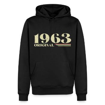 Original 1963 Vintage 1963 anniversaire 1963 rétro - Sweat à capuche Premium bio Homme - noir - Devant - Nico (187cm)