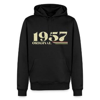 Original 1957 Vintage 1957 anniversaire 1957 rétro - Sweat à capuche Premium bio Homme - noir - Devant - Nico (187cm)